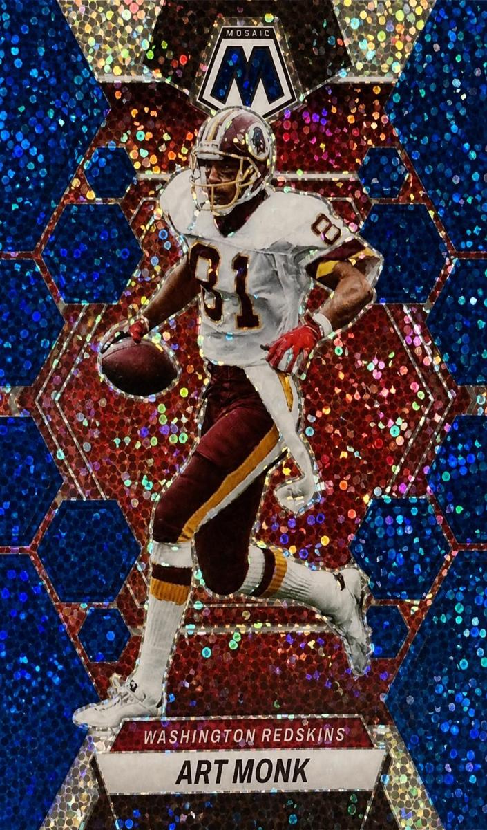 2023 Panini Mosaic Football Blue Sparkle Art Monk #248