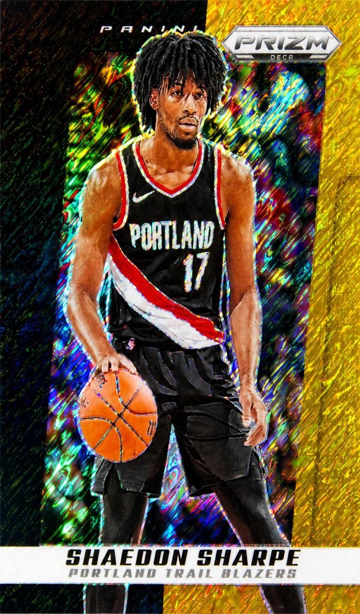 2024 Panini Prizm Deca Basketball Black Gold Shimmer FOTL Shaedon Sharpe #100 PSA 10