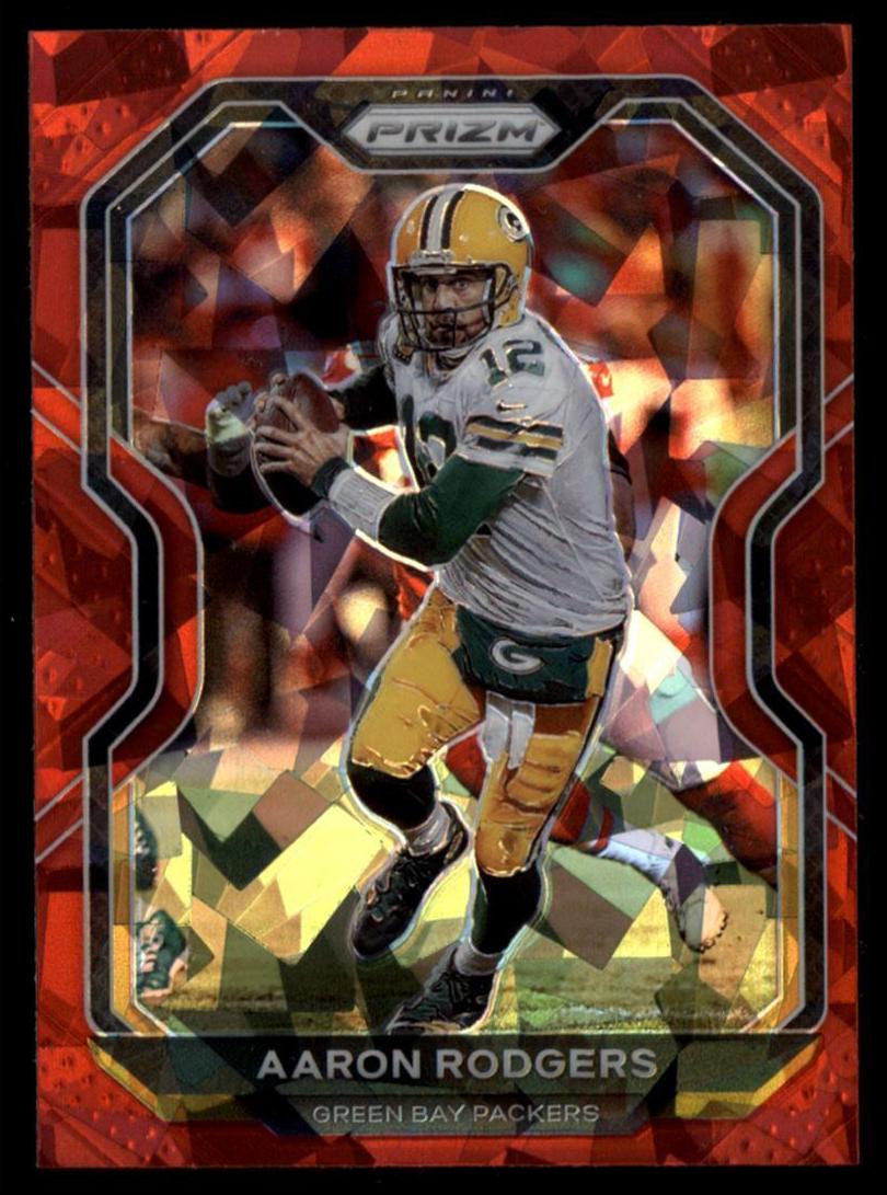 2020 Panini Prizm Football Orange Ice Prizm Aaron Rodgers #206 PSA 10