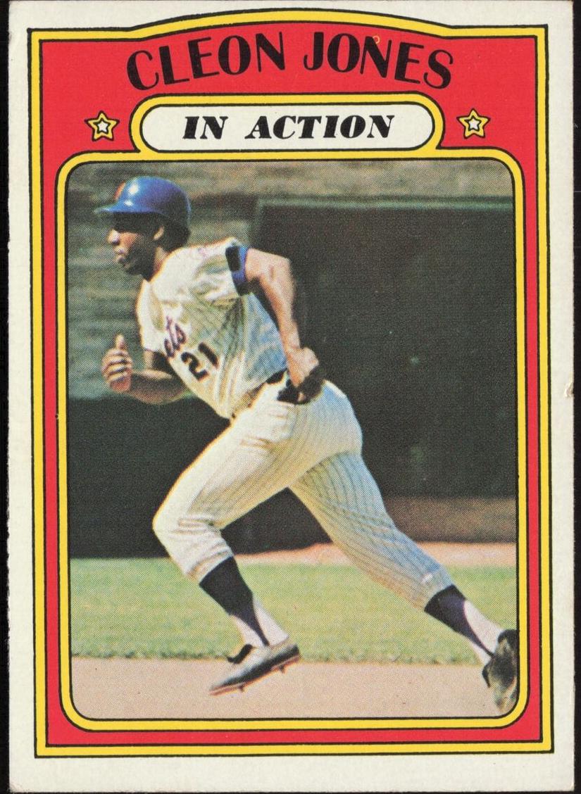 1972 Topps Baseball In Action Cleon Jones #32 PSA 8