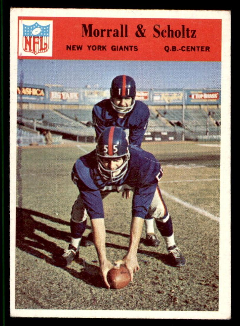 1966 Philadelphia Football Morrall & Scholtz #127 PSA 7