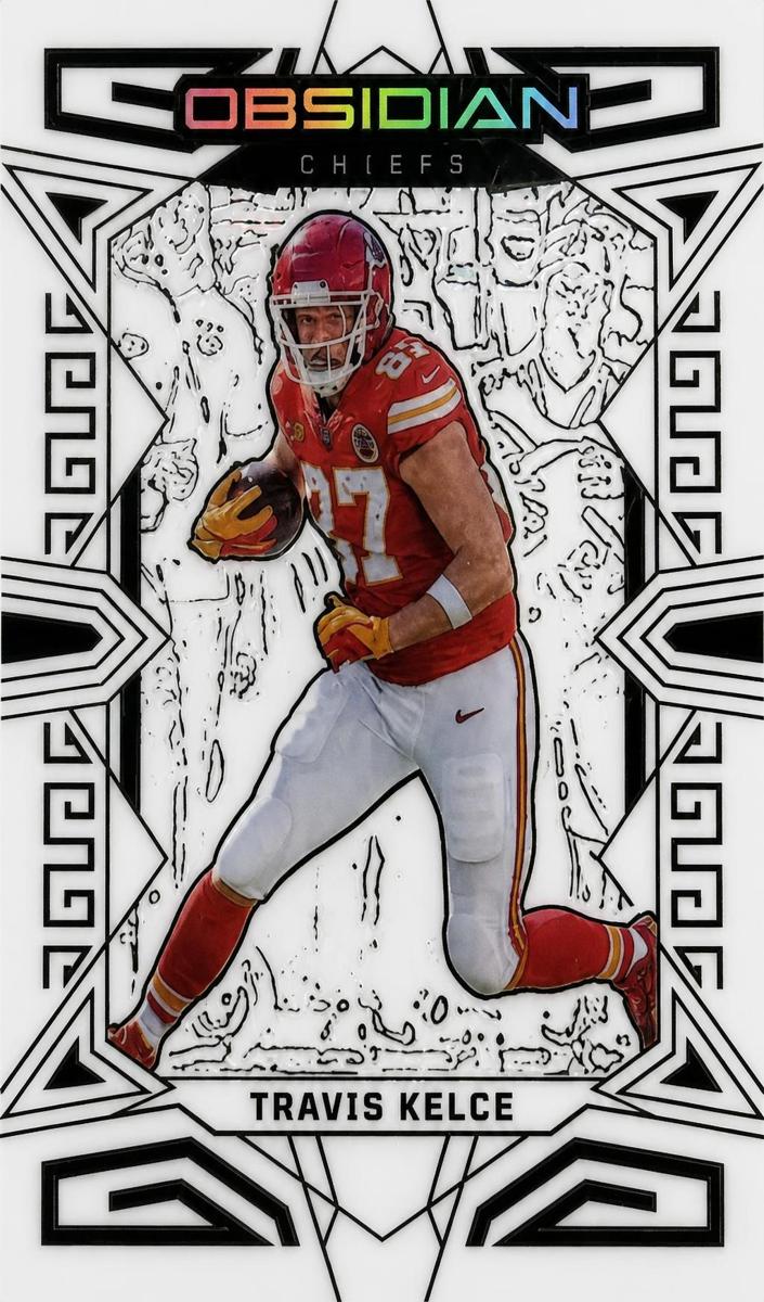 2023 Panini Obsidian Football Electric Etch Contra Travis Kelce #50 PSA 10