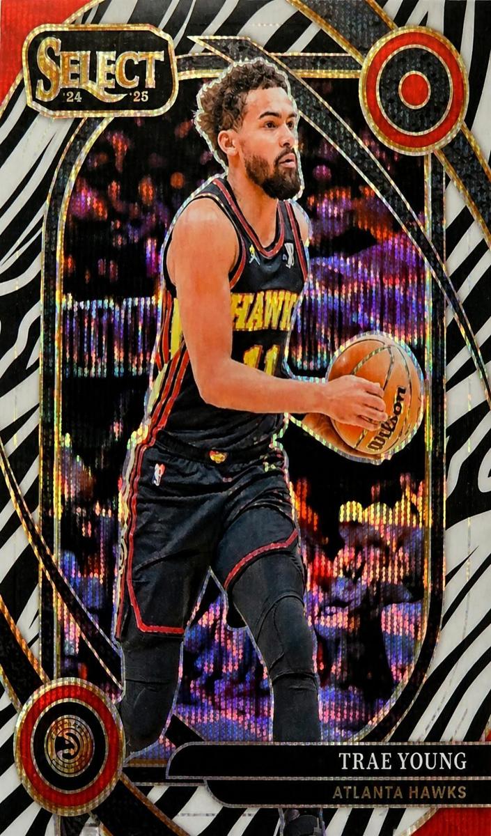 2024 Panini Select Basketball Zebra Trae Young #223 PSA 8