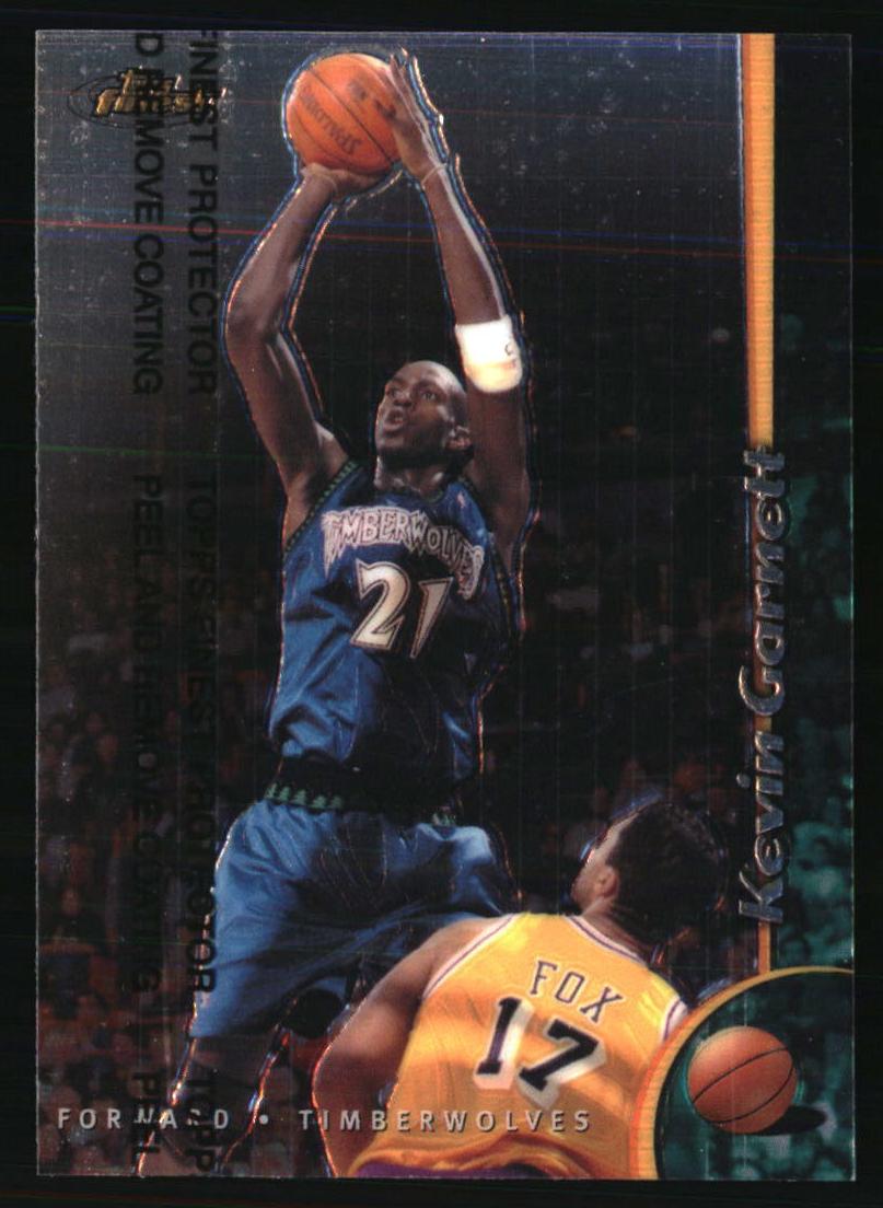 1998 Topps Finest Basketball Kevin Garnett #14 PSA 9