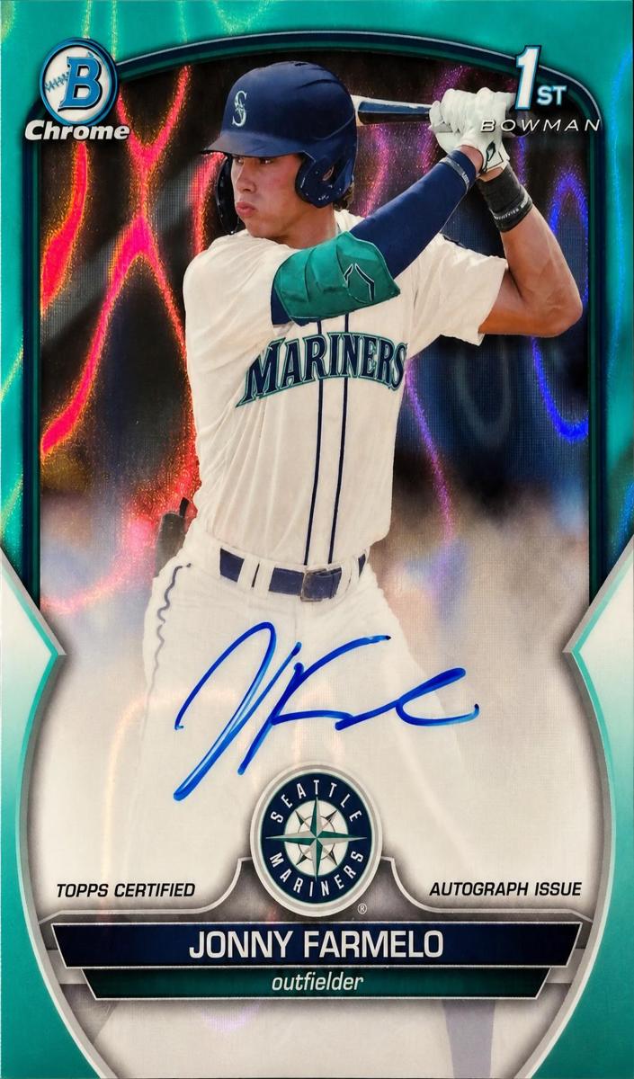 2023 Bowman Draft Chrome Baseball Aqua Lava Jonny Farmelo #CDA-JF