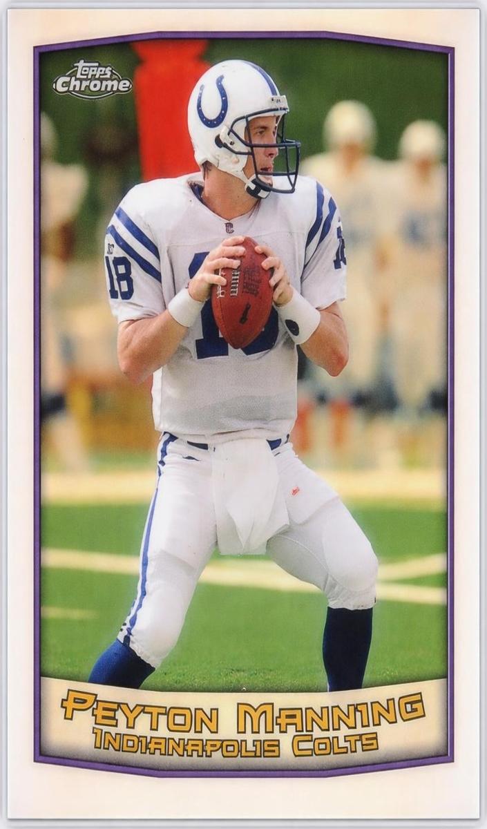 1999 Topps Chrome Football Refractor Peyton Manning #120 PSA 9