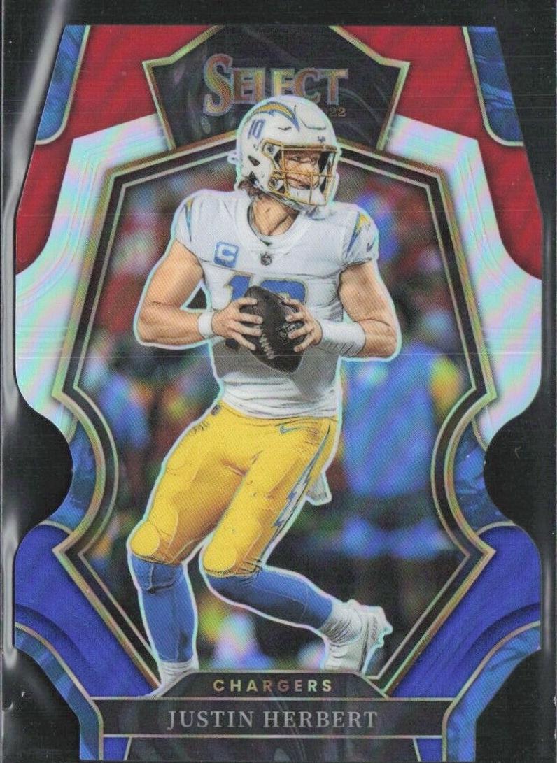 2022 Panini Select Football Die Cut Red Blue Justin Herbert #155 PSA 9