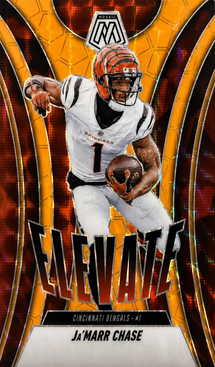 2025 Panini Mosaic Football Orange Fluorescent Ja'Marr Chase #14