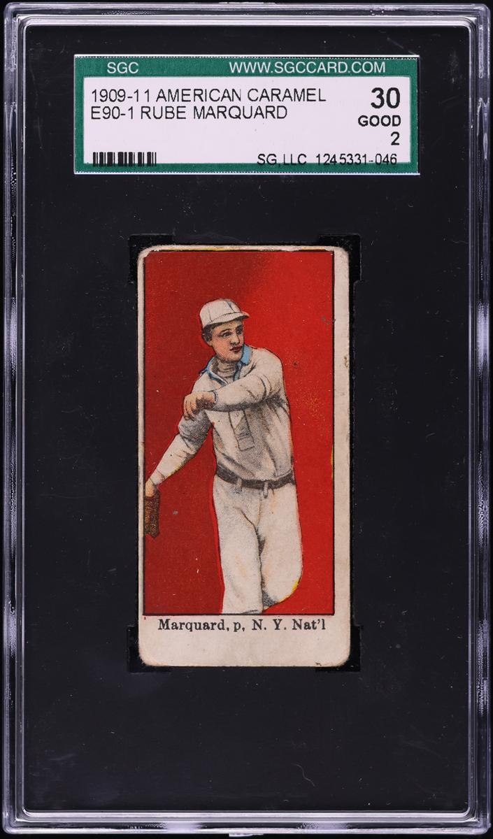 1909-11 American Caramel E90-1 Baseball Rube Marquard #74 SGC 2.5
