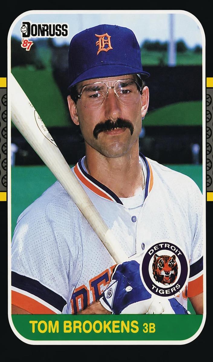 1987 Donruss Baseball Tom Brookens #296 PSA 8.5