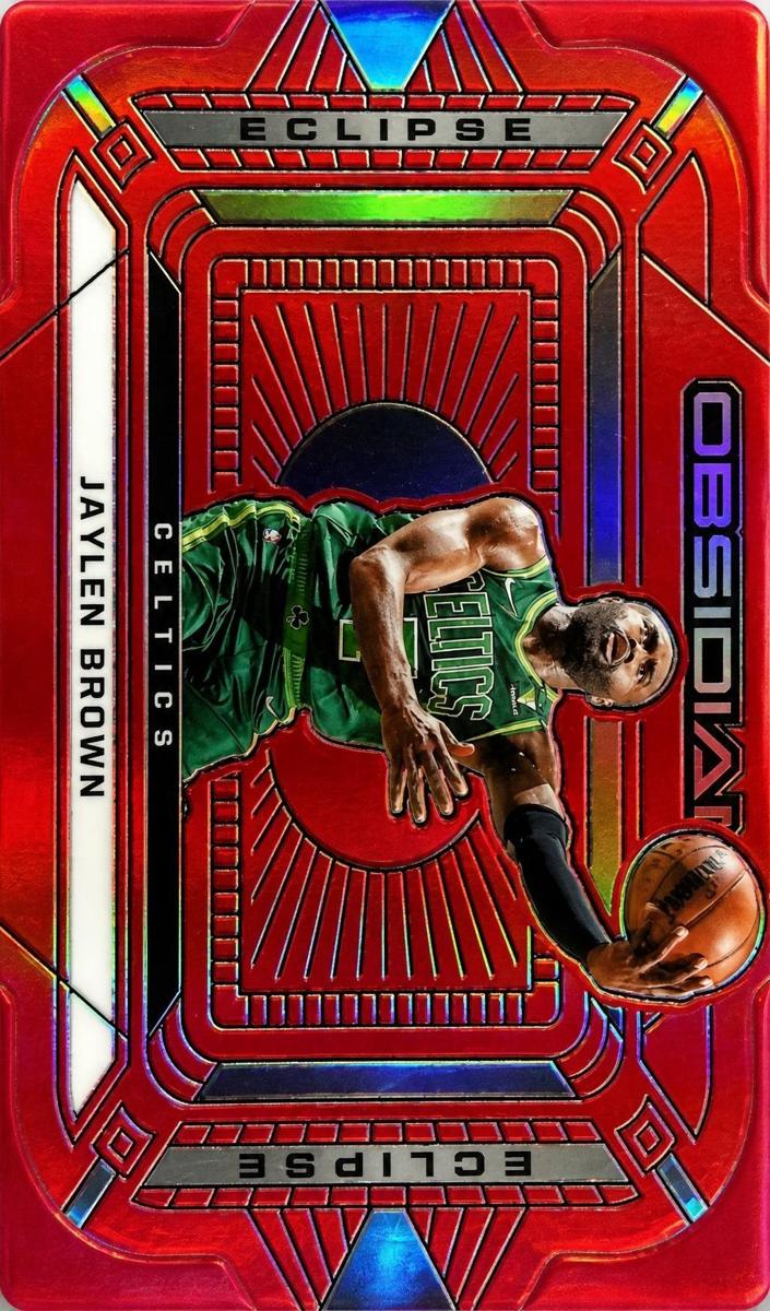 2020 Panini Obsidian Basketball Electric Etch Red Flood Jaylen Brown #12