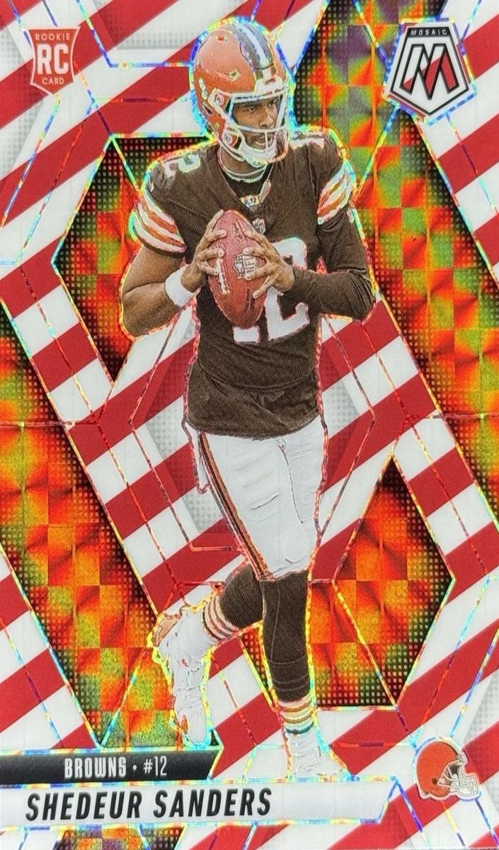 2025 Panini Mosaic Football Red and White Stripe Shedeur Sanders #302