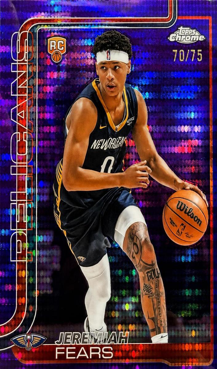 2025 Topps Chrome Basketball Pulsar Purple Refractor Jeremiah Fears #257 PSA 10