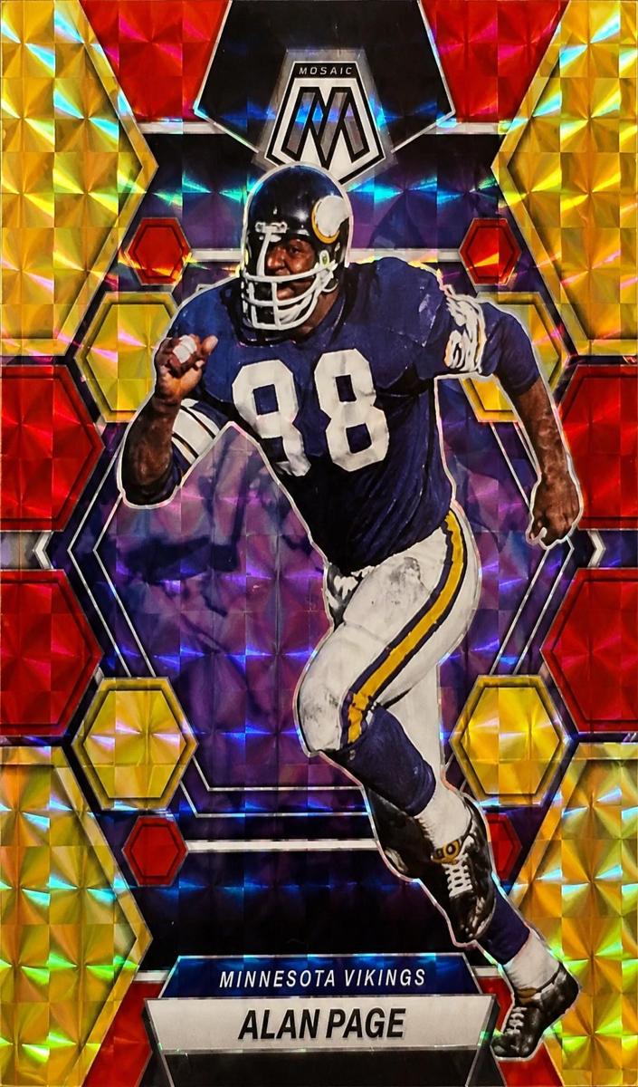 2023 Panini Mosaic Football Choice Fusion Red and Yellow Alan Page #156 PSA 9