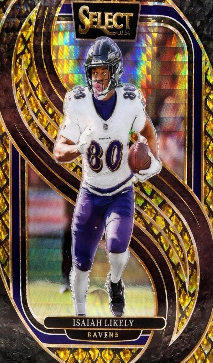2024 Panini Select Football Gold Dragon Scale Isaiah Likely #161