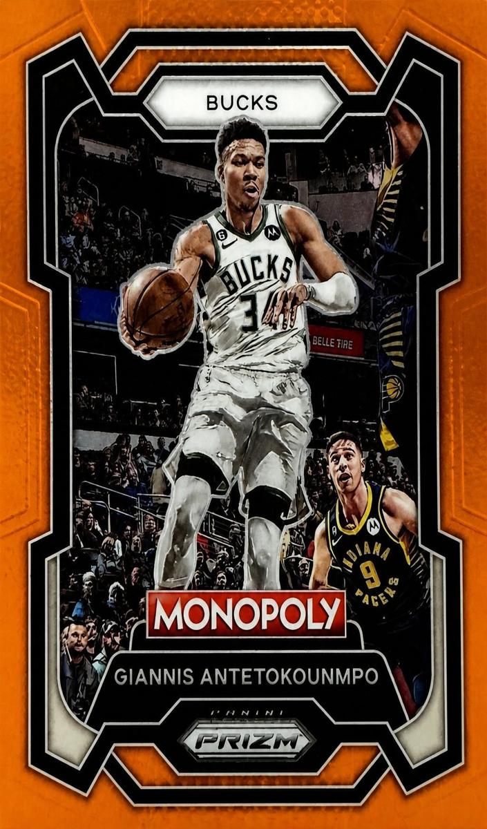 2022 Panini Prizm Monopoly Basketball Orange Giannis Antetokounmpo #49 PSA 9