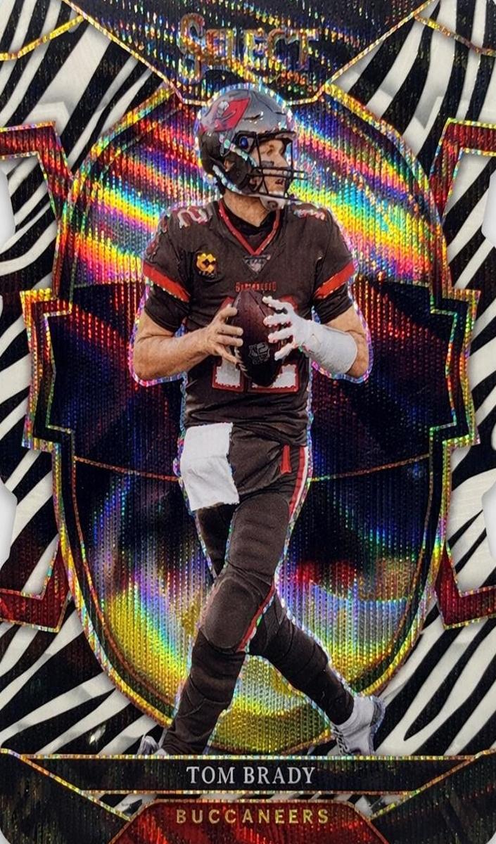 2022 Panini Select Football Die Cut Zebra Tom Brady #26 PSA 9