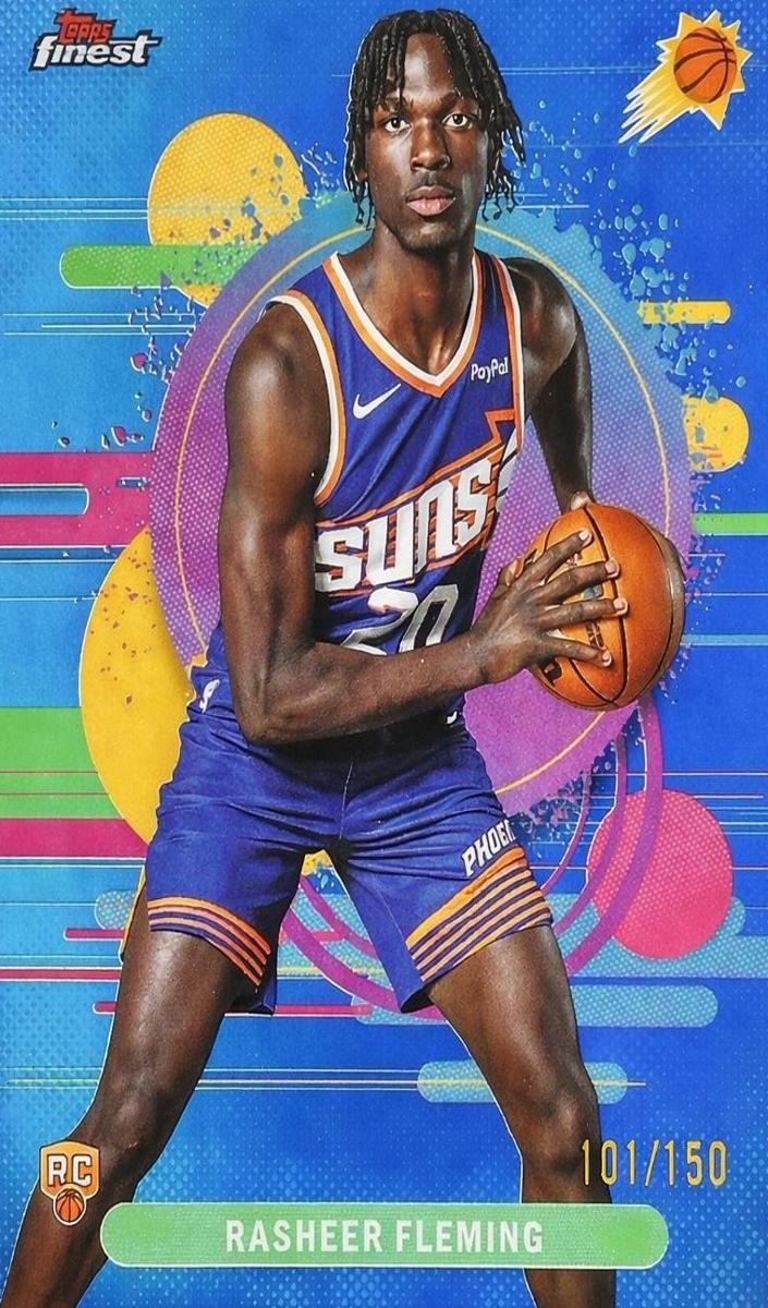 2025 Topps Finest Basketball Blue Refractor Rasheer Fleming #120 PSA 8