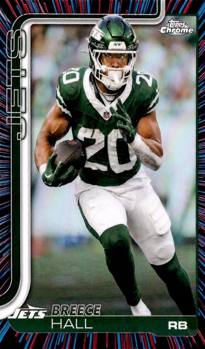 2025 Topps Chrome Football Neon Pulse Refractor Breece Hall #238