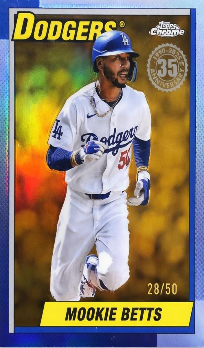 2025 Topps Chrome Baseball Gold Refractor Mookie Betts #90CB-8