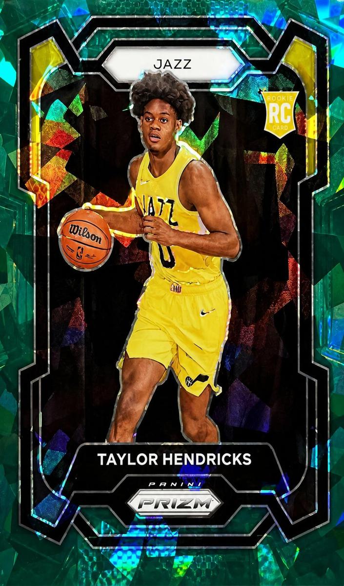 2023 Panini Prizm Basketball Green Ice Taylor Hendricks #161 PSA 10