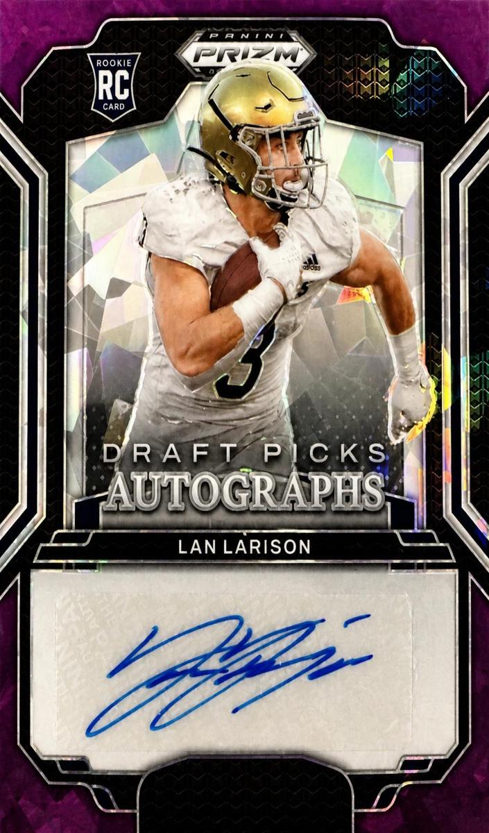 2025 Panini Prizm Draft Picks Football Purple Ice Lan Larison #DPA-LLN