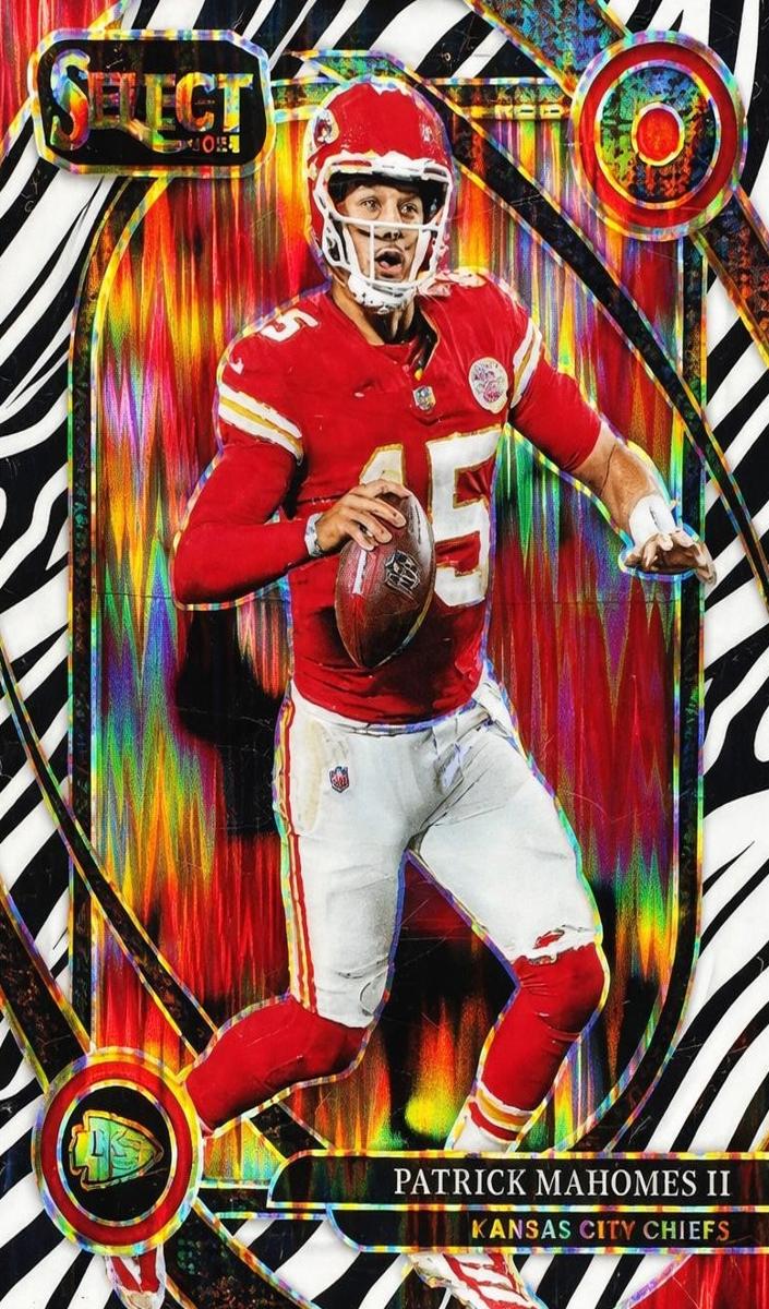 2024 Panini Select Football Zebra Shock Patrick Mahomes II #223 PSA 9