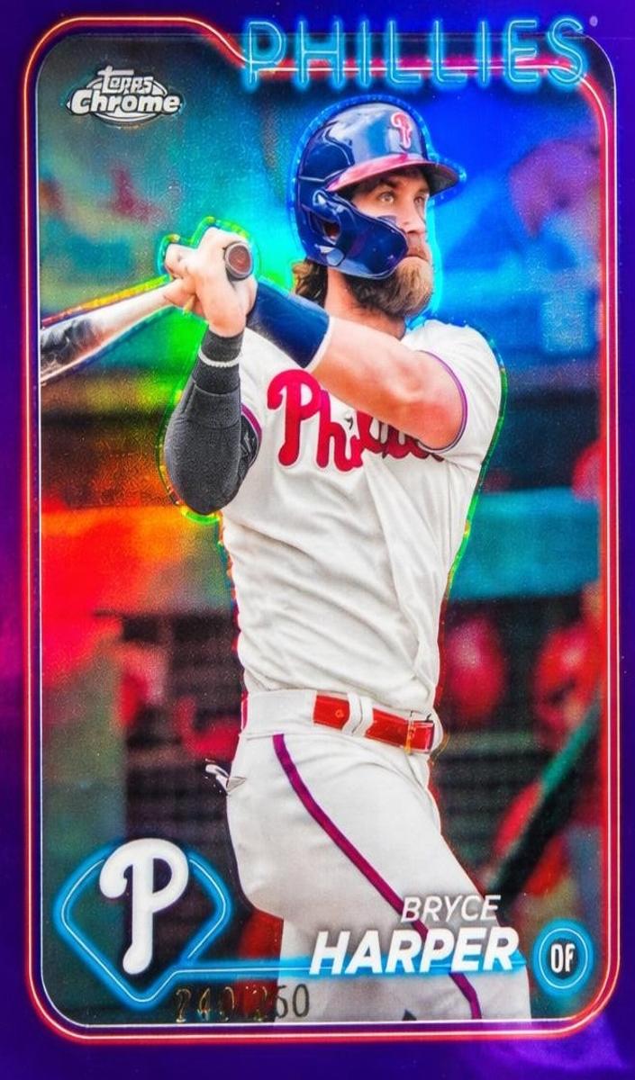 2024 Topps Chrome Baseball Purple Bryce Harper #62 PSA 10