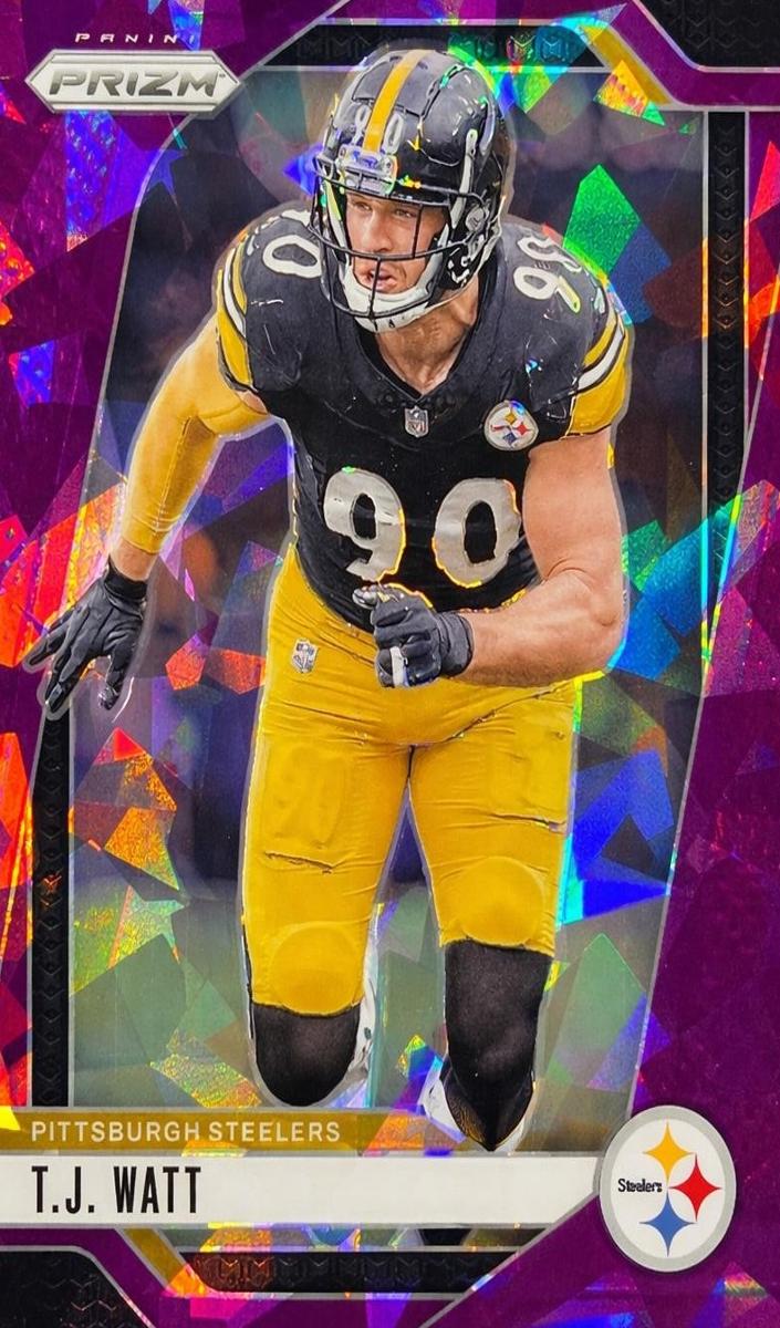 2024 Panini Prizm Football Purple Ice T.J. Watt #245 PSA 10