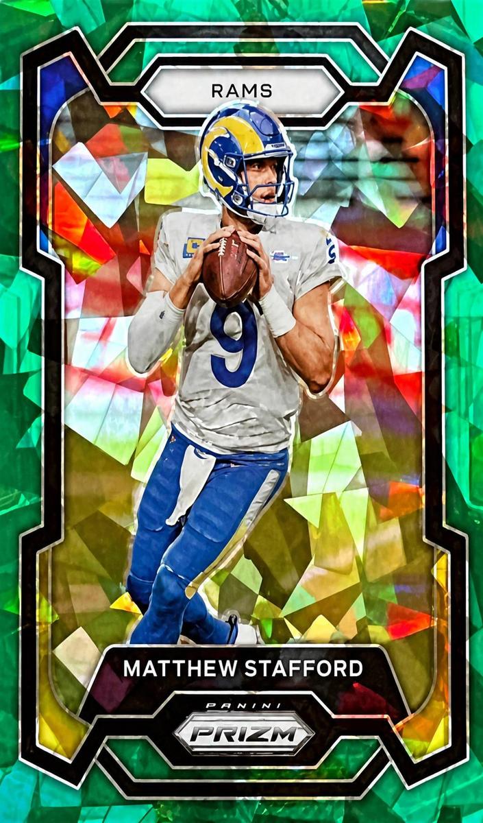 2023 Panini Prizm Football Green Ice Matthew Stafford #169 PSA 9