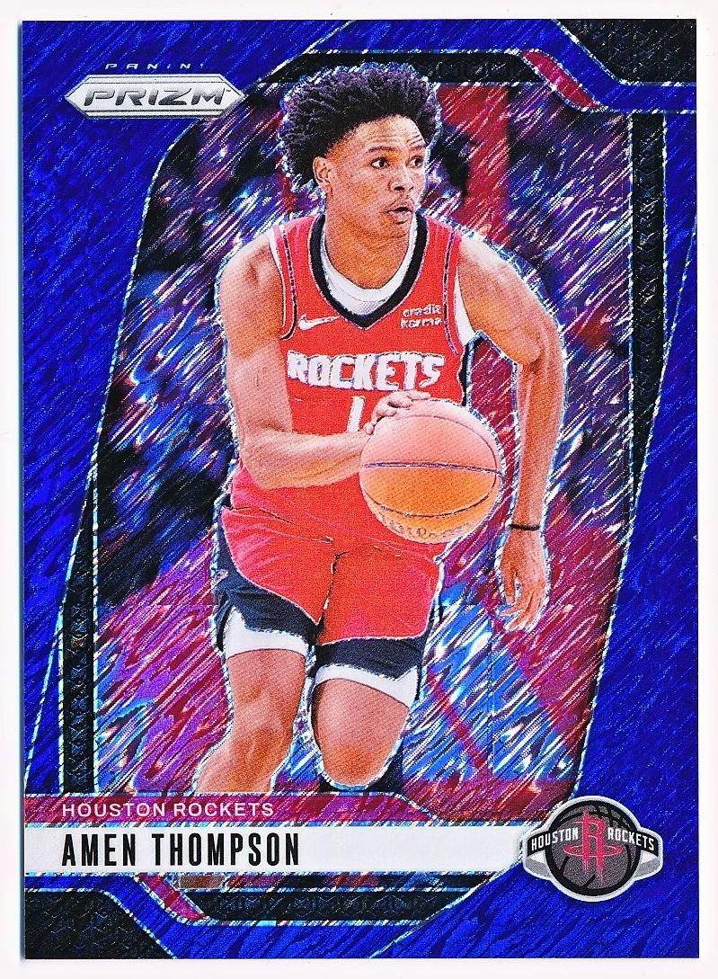 2024 Panini Prizm Basketball Blue Shimmer FOTL Amen Thompson #118 PSA 9
