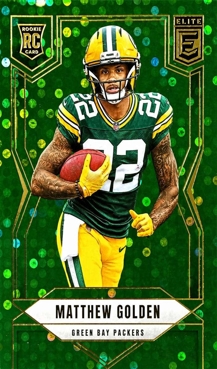 2025 Donruss Elite Football Green Disco Matthew Golden #144 PSA 10