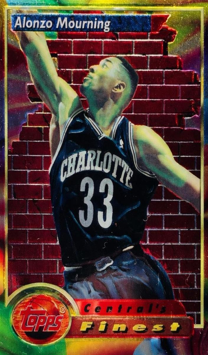 1993 Topps Finest Basketball Refractor Alonzo Mourning #104 PSA 10