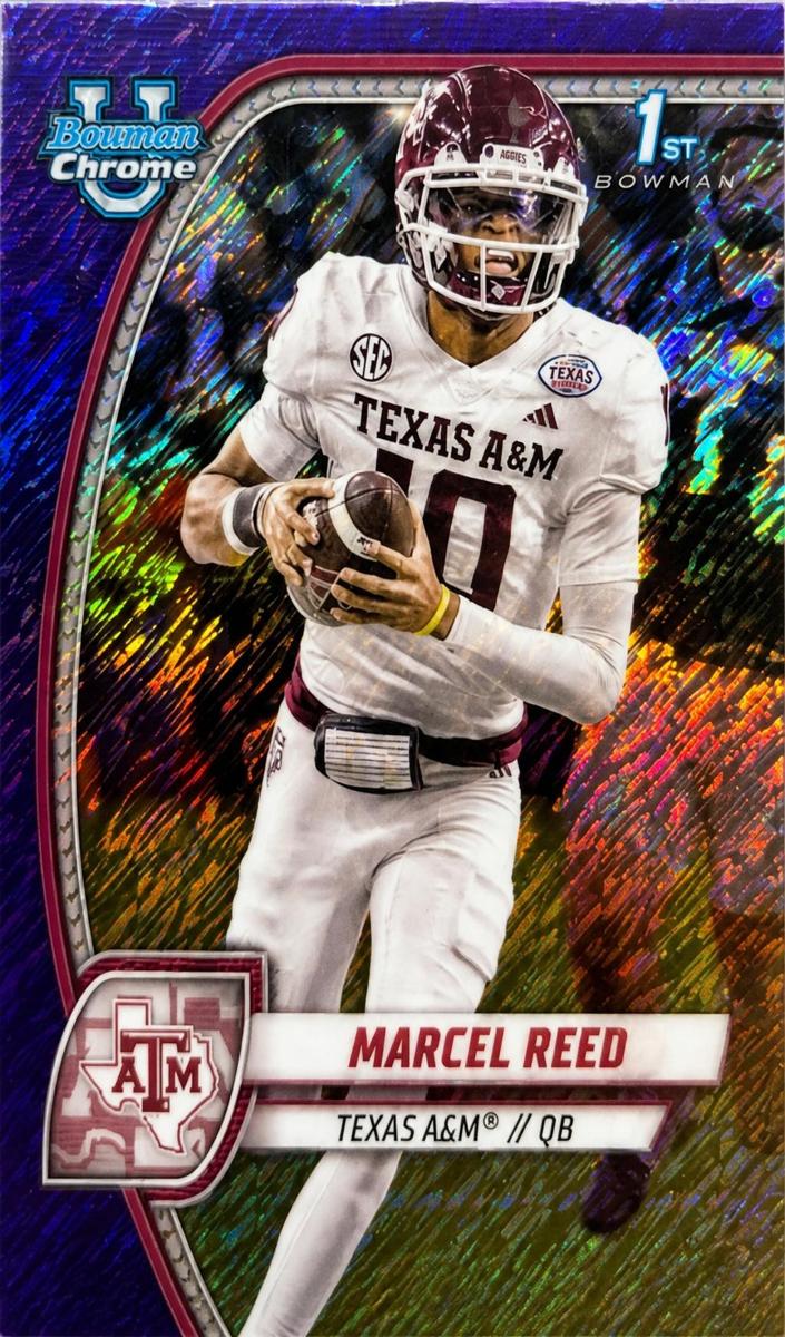 2024 Bowman Chrome University Football Shimmer Purple Refractor Marcel Reed #173