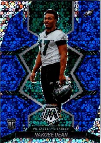 2022 Panini Mosaic Football No Huddle Blue Nakobe Dean #395