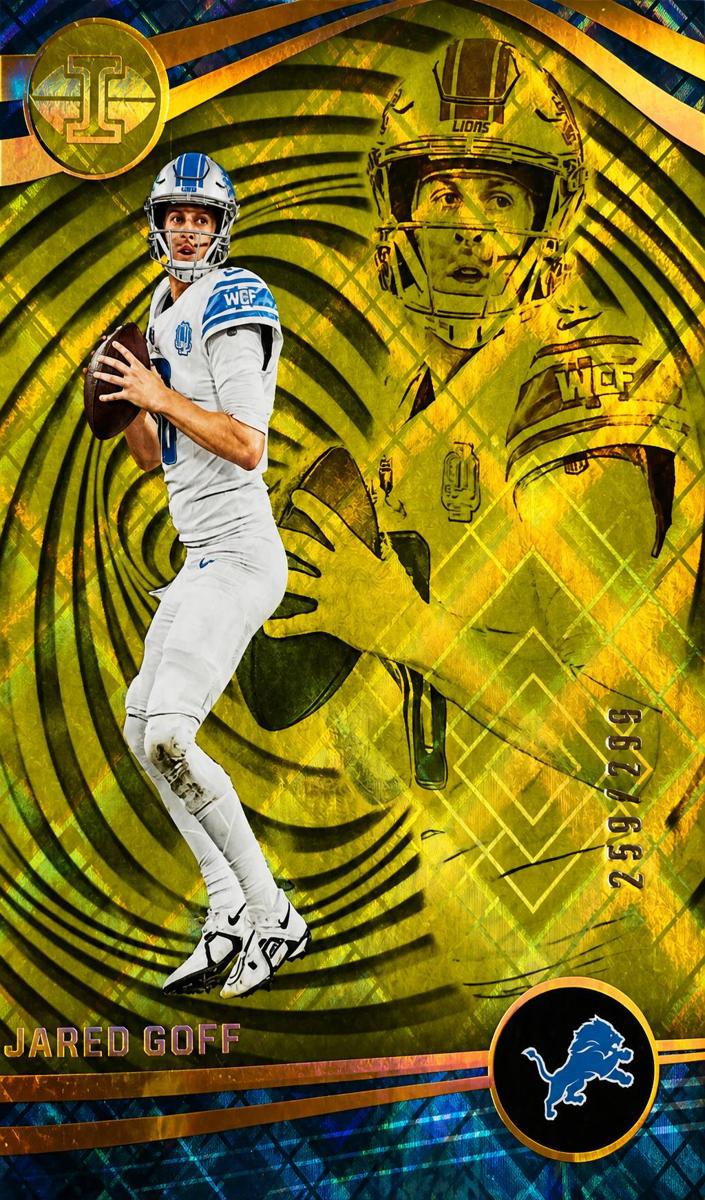 2023 Panini Illusions Football Trophy Collection Yellow Diamond Jared Goff #35 PSA 6