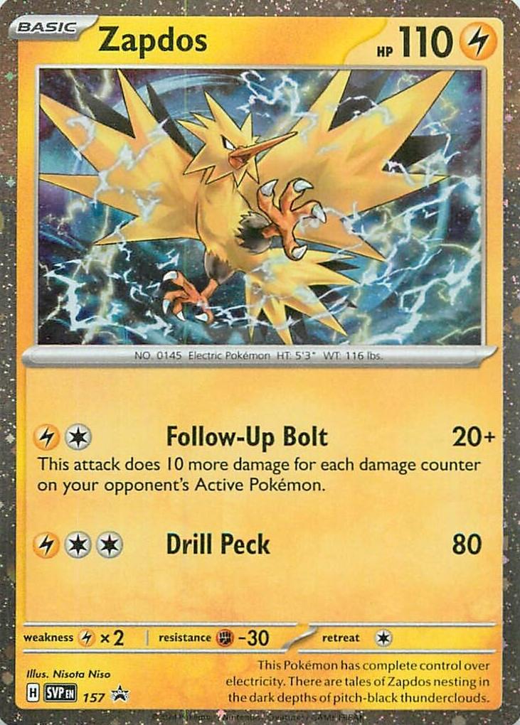2024 Pokemon Scarlet & Violet Black Star Promos Zapdos #157