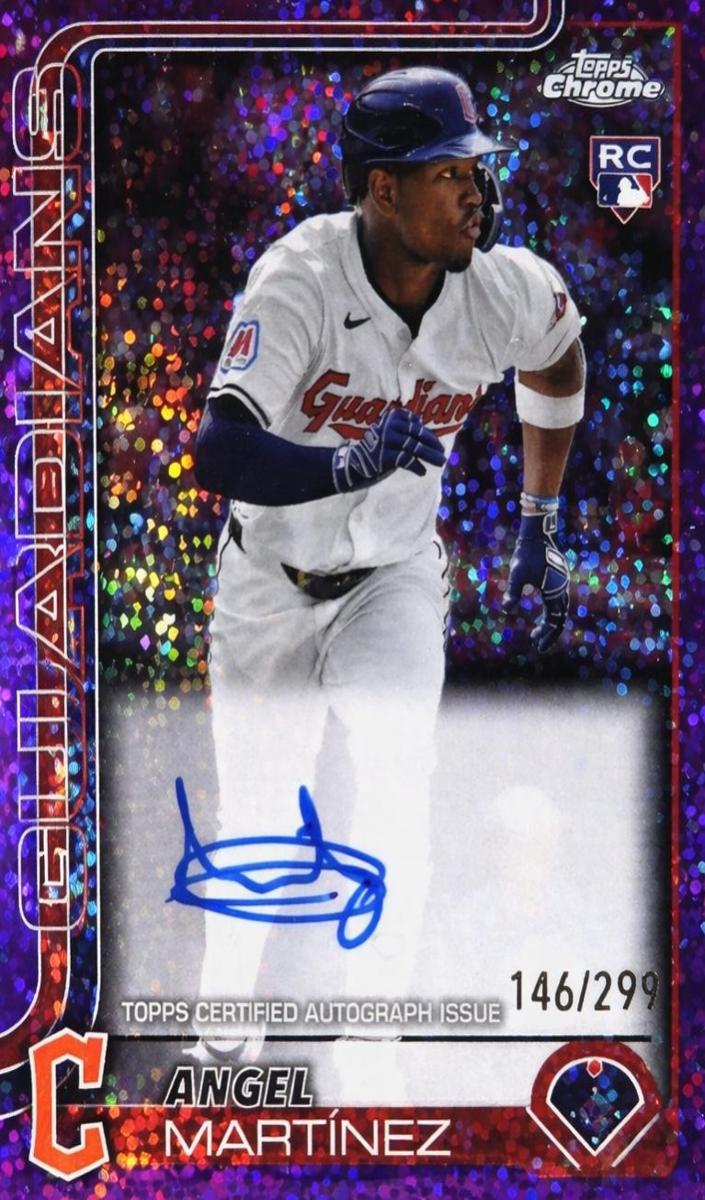 2025 Topps Chrome Baseball Purple Speckle Refractor Angel Martinez #RA-AMA PSA 10