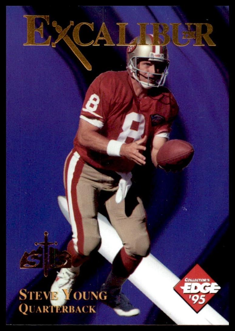 1995 Collector's Edge Excalibur Football Sword and Stone Bronze Steve Young #1