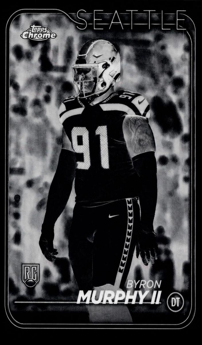 2024 Topps Chrome Football Negative Refractor Byron Murphy II #297