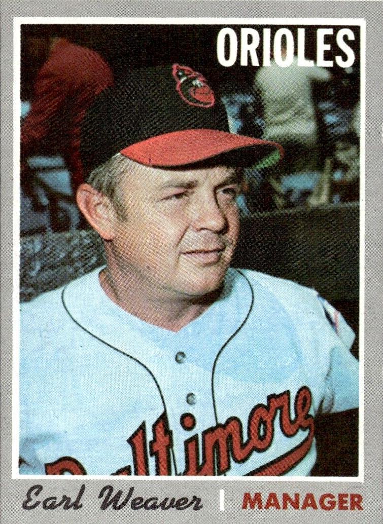 1970 Topps Baseball Earl Weaver #148