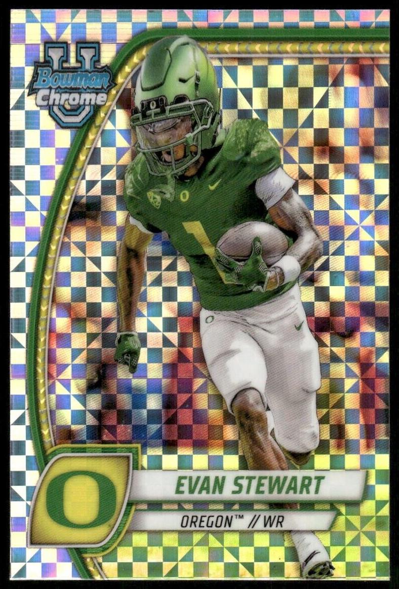 2024 Bowman Chrome University Football X-Fractor Evan Stewart #75