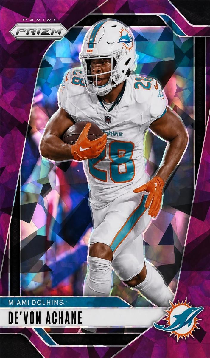 2024 Panini Prizm Football Purple Ice De'Von Achane #176