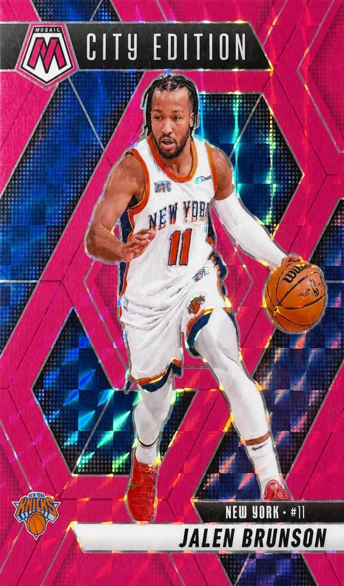2024 Panini Mosaic Basketball Pink Fluorescent Jalen Brunson #284 PSA 8