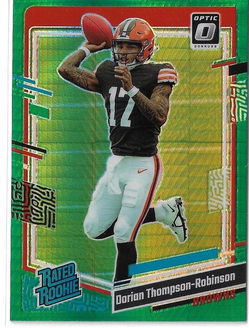 2023 Donruss Optic Football Green Hyper Dorian Thompson-Robinson #225 SGC 9.5