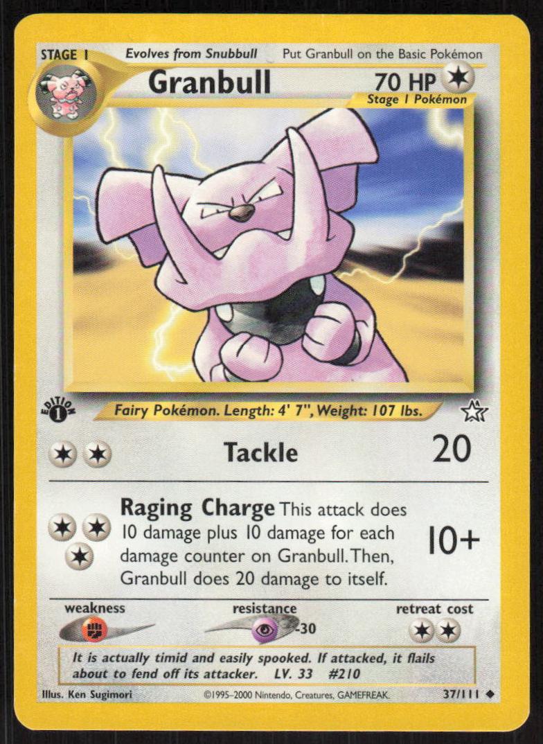 2000 Pokemon Neo Genesis 1st Edition Granbull #37 PSA 10