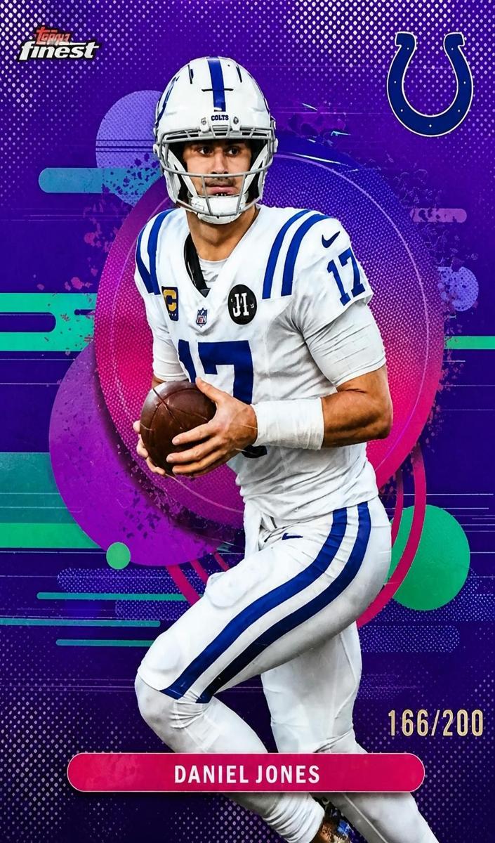 2025 Topps Finest Football Purple Refractor Daniel Jones #134