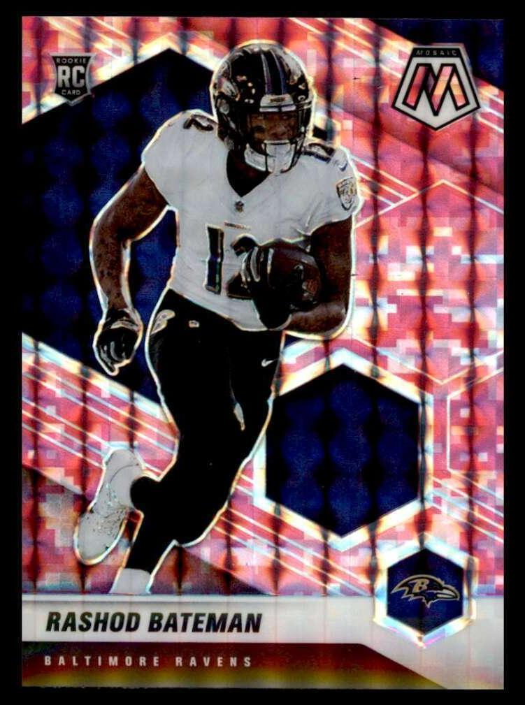 2021 Panini Mosaic Football Camo Pink Rashod Bateman #310 PSA 9