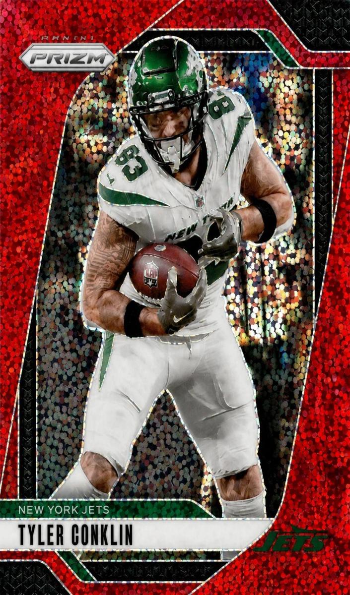 2024 Panini Prizm Football Red Sparkle Tyler Conklin #225