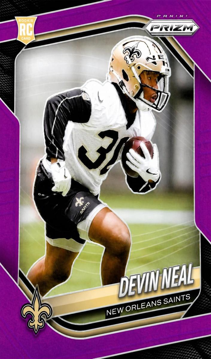 2025 Panini Prizm Football Purple Devin Neal #393